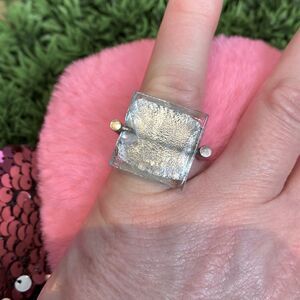 Hand made, crystal And sterling silver 925 RING